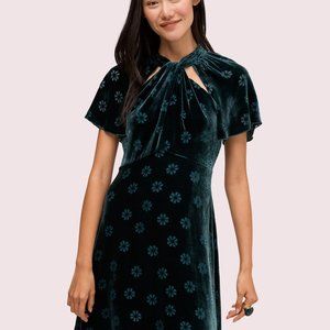 Kate Spade Velvet Devore Dress - Green, Size 0, NWOT, Pre-Owned